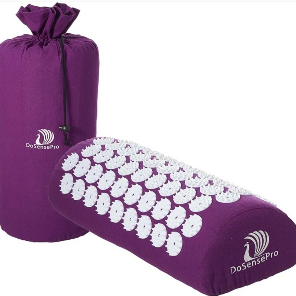 DOSENSEPRO Acupressure Pillow Purple with Carrying Case